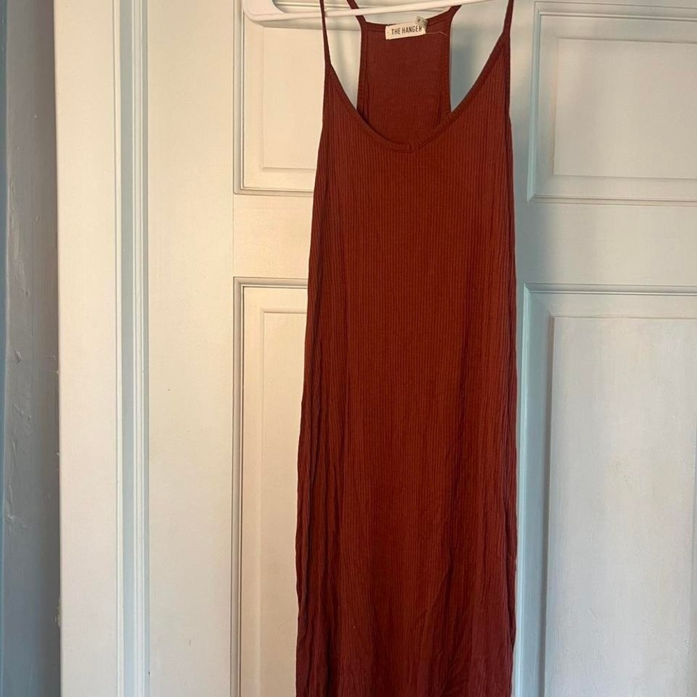 Burnt orange The Hanger midi dress